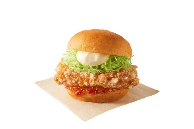 「ケンタの鶏竜田バーガーピリ辛しょうが」570円