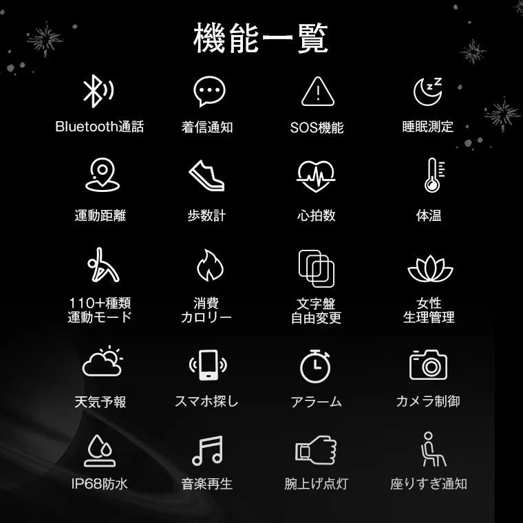 スマートウォッチの機能一覧