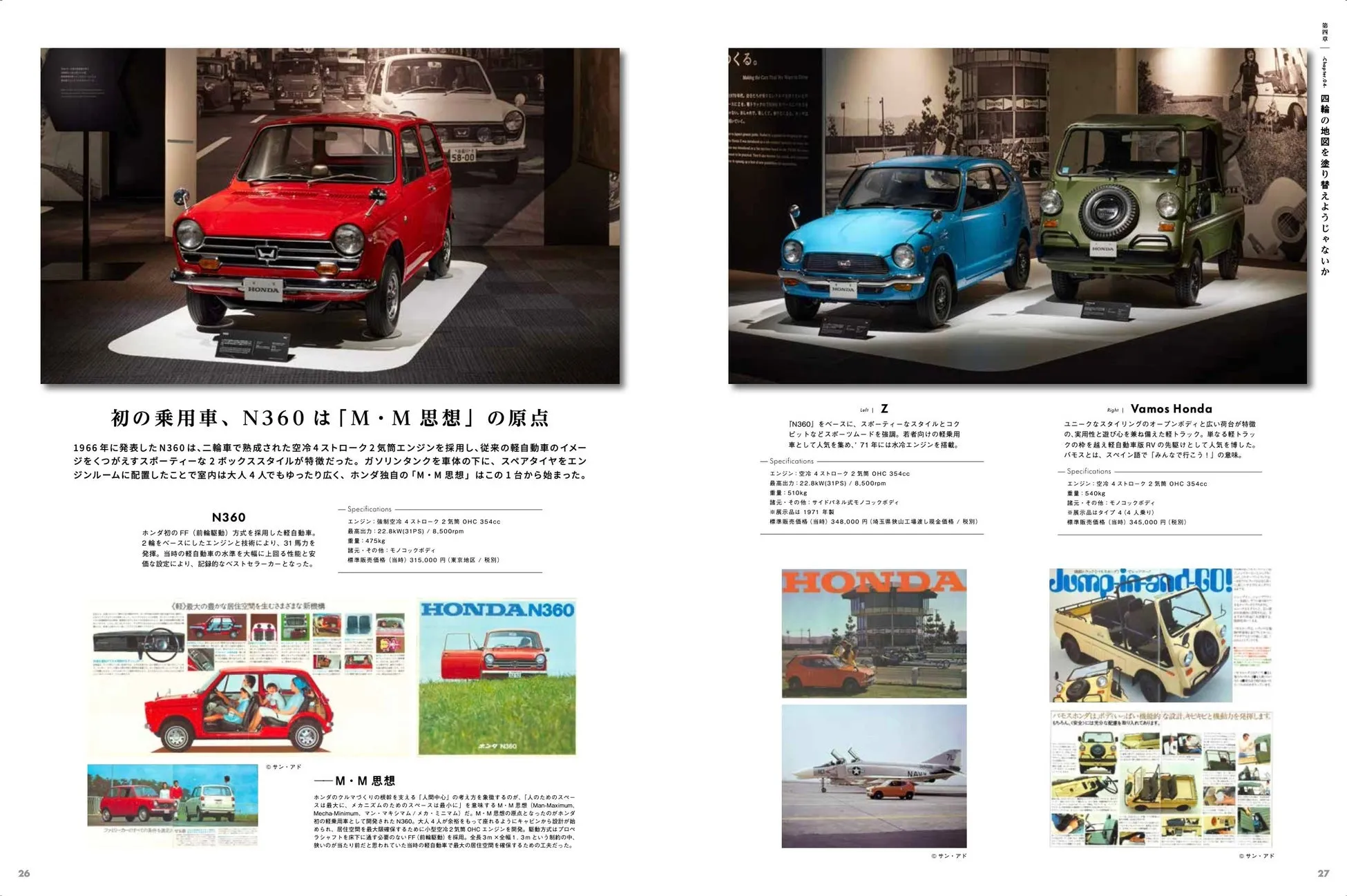 ホンダの自動車N360、Z、Vamos Honda