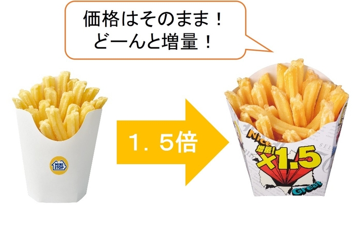 Xフライドポテト1.5倍増量 イメージ画像