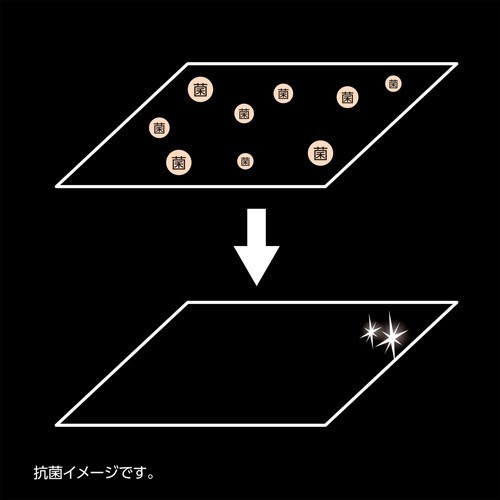 抗菌加工により菌の増殖を抑え、清潔な液晶画面を保ちます。日本工業規格 JIS-Z2801(抗菌加工製品-抗菌試験方法・抗菌効果)の基準をみたしています。
